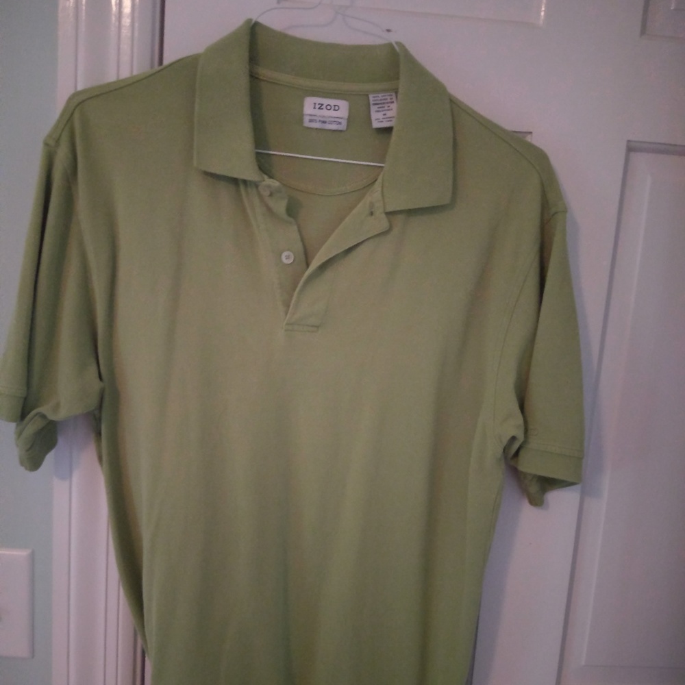 Green Izod shirt